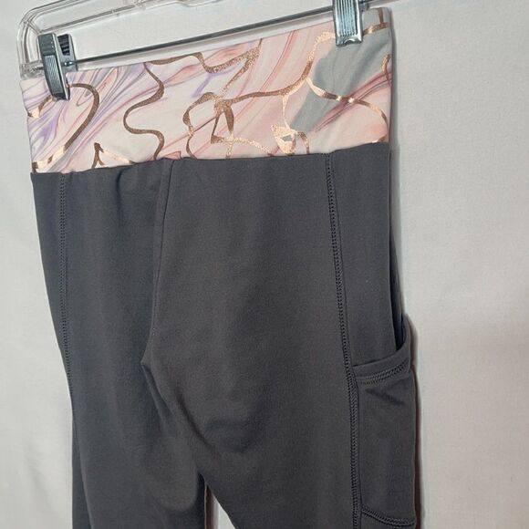 Justice Metallic Rose Gold/ Grey Leggings. Size 12. - Picture 5 of 9
